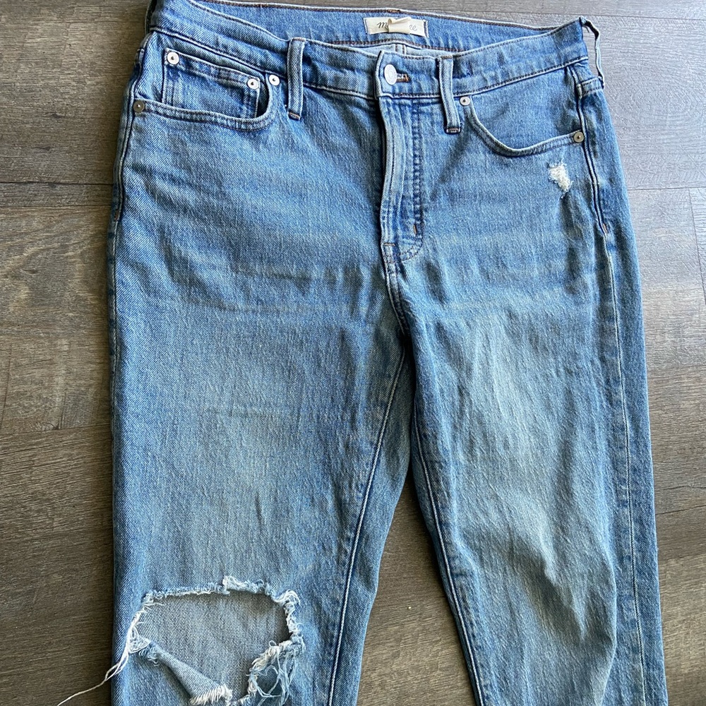 Madewell Mid Rise Perfect Vintage Jean Ainsdale Wash Knee Rip - Picture 3 of 7